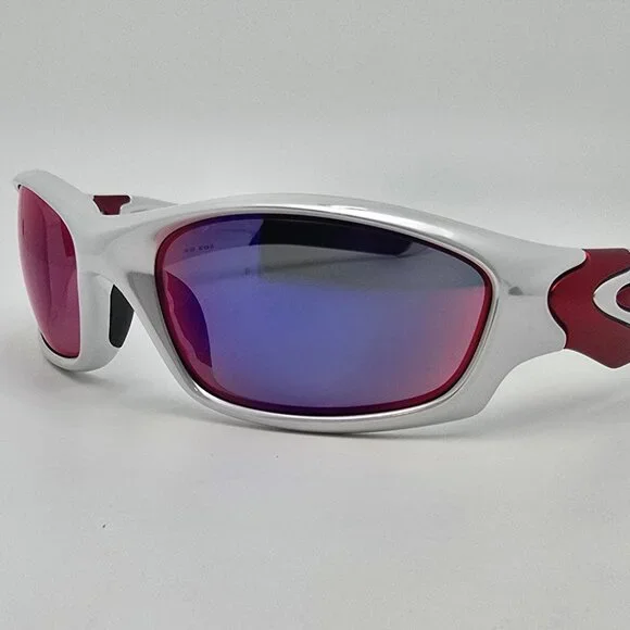 *SOLD* Oakley 04-329 Straight Jacket II White Chrome Frame +Red Lens Sunglasses - Picture 3 of 15